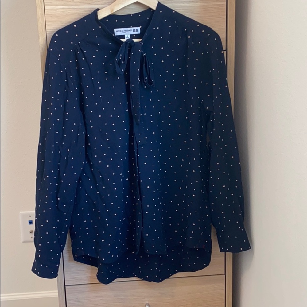 Dot Blouses with tie
